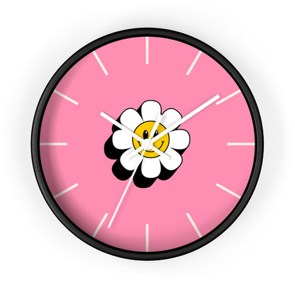 Elegant Cheerful Daisy Wall Clock, Bright Pink Floral Home Decor, Unique Gift for Flower Lovers, Preppy Clock, Happy Accent for Any Room