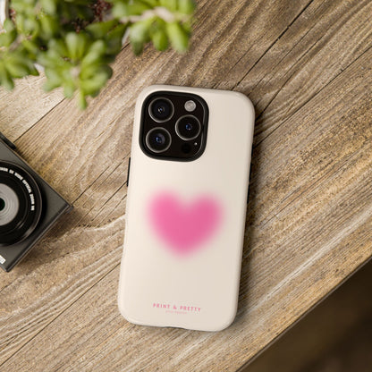 A Heartfelt Tough Phone Case - Soft Aesthetic Design for Love and Protection
