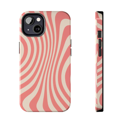 Stylish Waves Phone Case - Trendy Mobile Accessory, Durable Protection, Gift for Teens, Modern Design, Pink Aesthetic