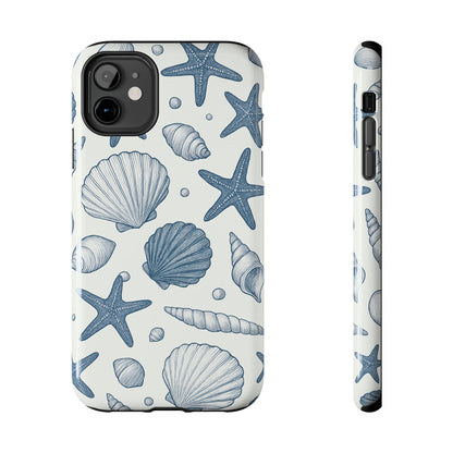 Z Coastal Shells Tough Phone Case - Nautical Design for Ocean Lovers