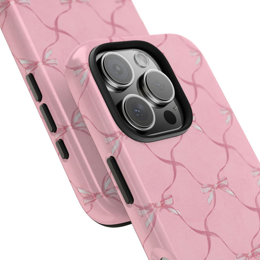 Stylish Tough Phone Case, Pink Pattern iPhone Cover, Custom Phone Armor, Durable Case for Girls, Perfect Gift Idea