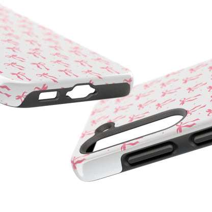 Ribbon Ballet Tough Phone Case - Stylish pink bows aesthetic