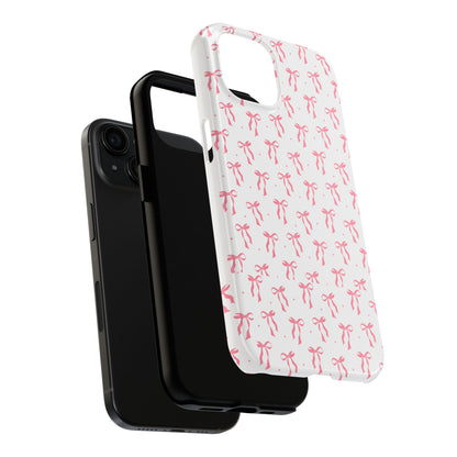 Ribbon Ballet Tough Phone Case - Stylish pink bows aesthetic