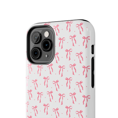 Ribbon Ballet Tough Phone Case - Stylish pink bows aesthetic