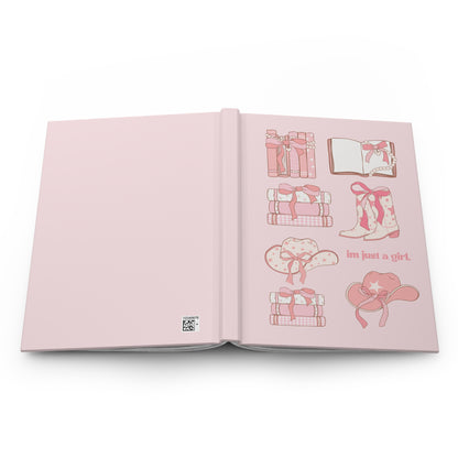 Cute Pink Hardcover Journal - 'I'm Just a Girl' Design