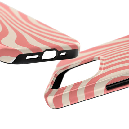 Stylish Waves Phone Case - Trendy Mobile Accessory, Durable Protection, Gift for Teens, Modern Design, Pink Aesthetic