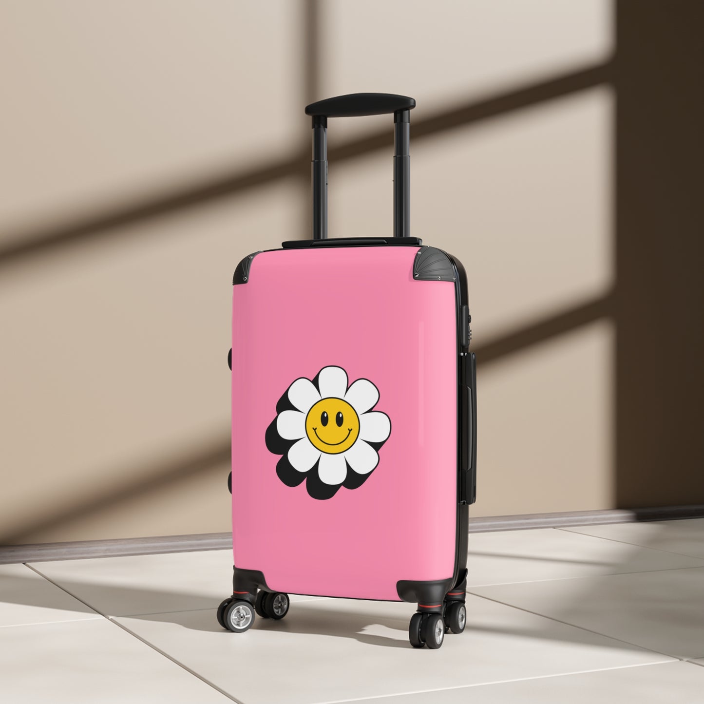 Happy Daisy Rolling Suitcase - Smiley Travel Luggage for Fun Adventures