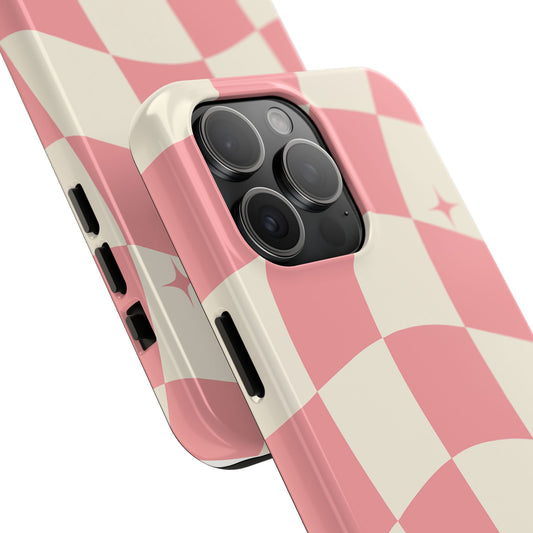Aesthetic Vibrant Checkerboard Tough Phone Case - Stylish Protection for Trendsetters