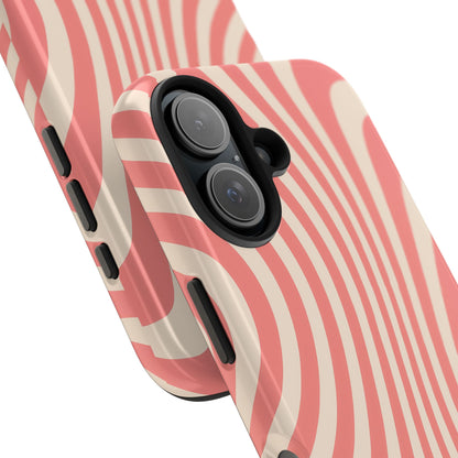 Stylish Waves Phone Case - Trendy Mobile Accessory, Durable Protection, Gift for Teens, Modern Design, Pink Aesthetic