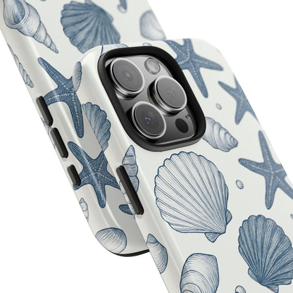 Z Coastal Shells Tough Phone Case - Nautical Design for Ocean Lovers