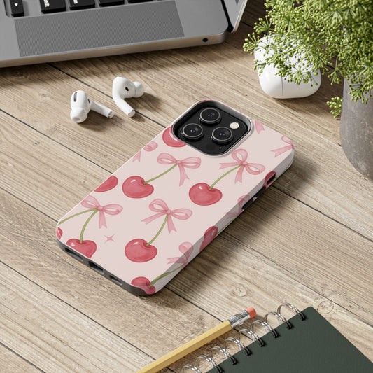 Pretty Cherry Ribbon Phone Case - Tough & Stylish Protector