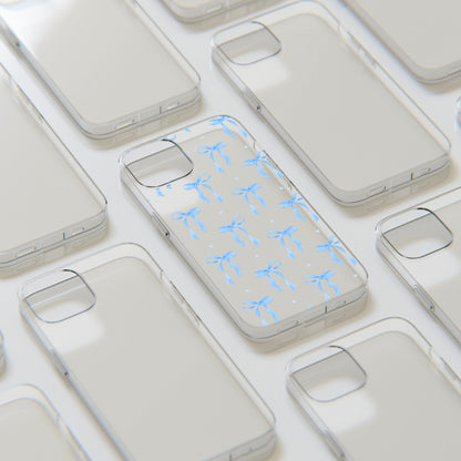 Stylish Bow Pattern Clear Silicone Phone Case - Trendy Gift for Any Occasion