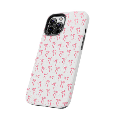 Ribbon Ballet Tough Phone Case - Stylish pink bows aesthetic