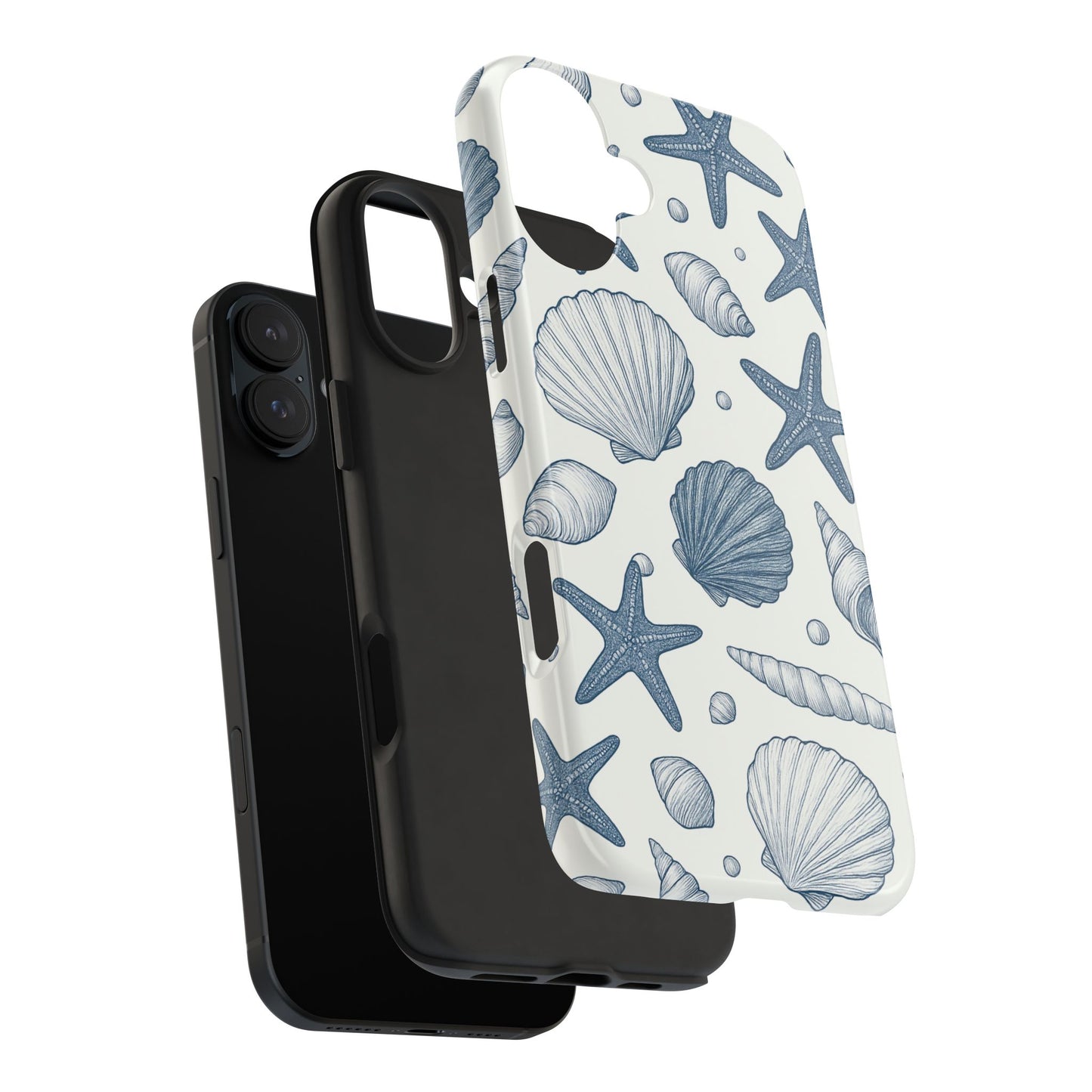 Z Coastal Shells Tough Phone Case - Nautical Design for Ocean Lovers