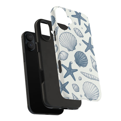 Z Coastal Shells Tough Phone Case - Nautical Design for Ocean Lovers